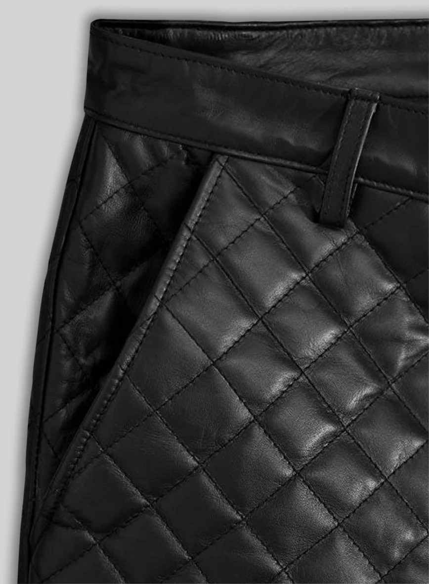 Bocelli Quilted Leather Pants - Image 4