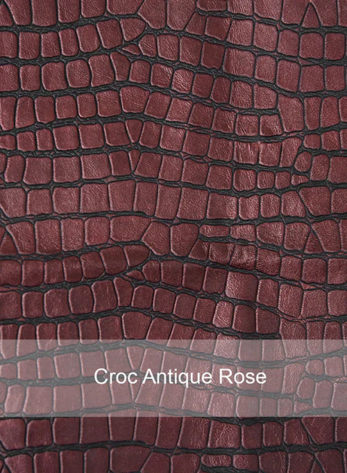 Croc Antique Rose Leather Blazer - Image 3