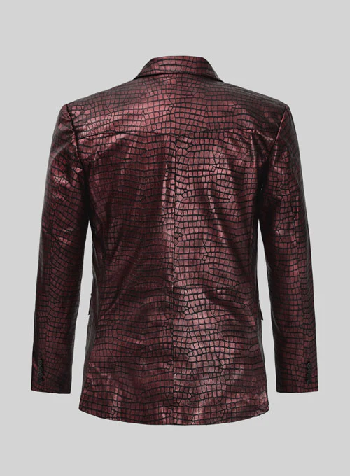 Croc Antique Rose Western Leather Blazer - Image 3