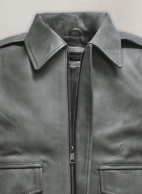 Harbor Gray Kendall Jenner Leather Jacket # 1 - Image 4