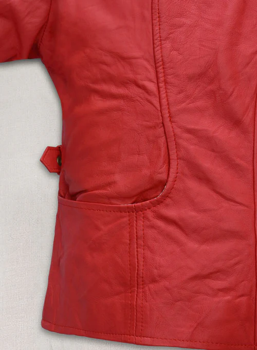 Soft Tango Red Washed Jennifer Lopez Gigli Leather Jacket - Image 3